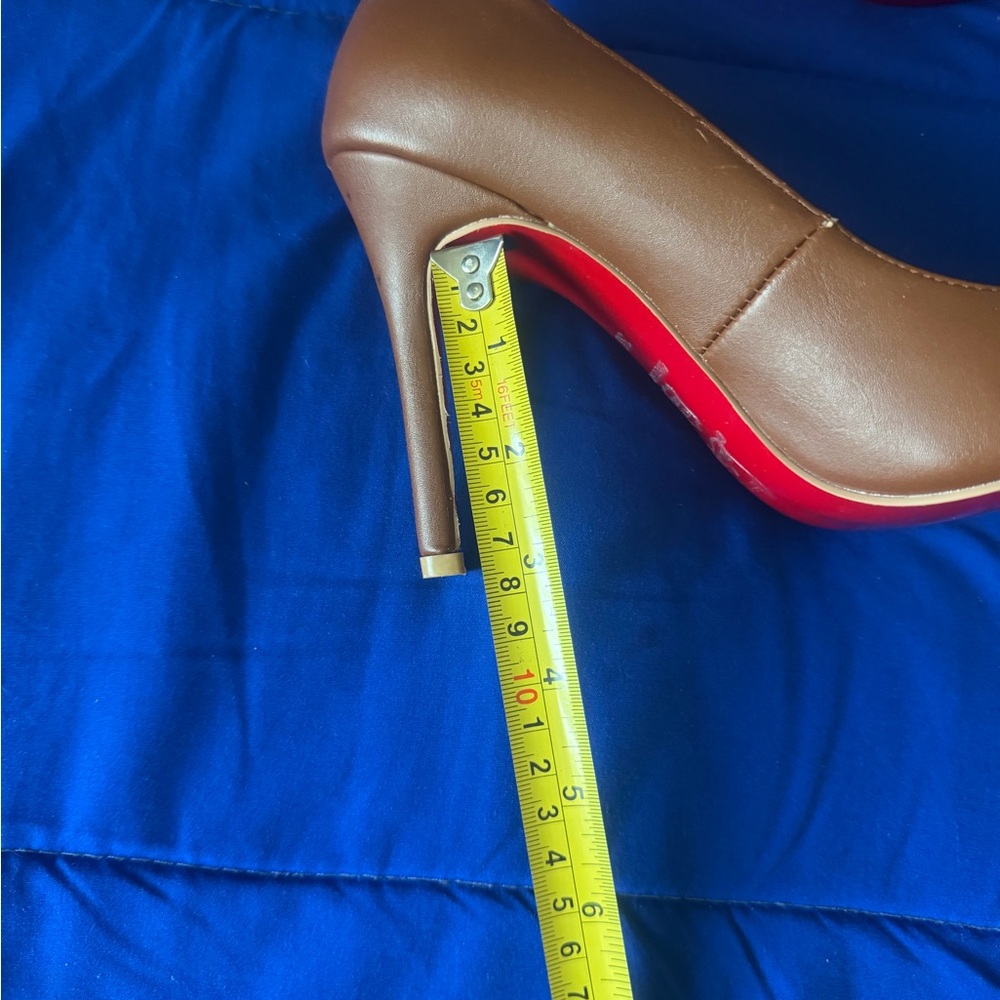 Christian Louboutin Brown Heels with Signature Red Soles - Picture 13 of 13